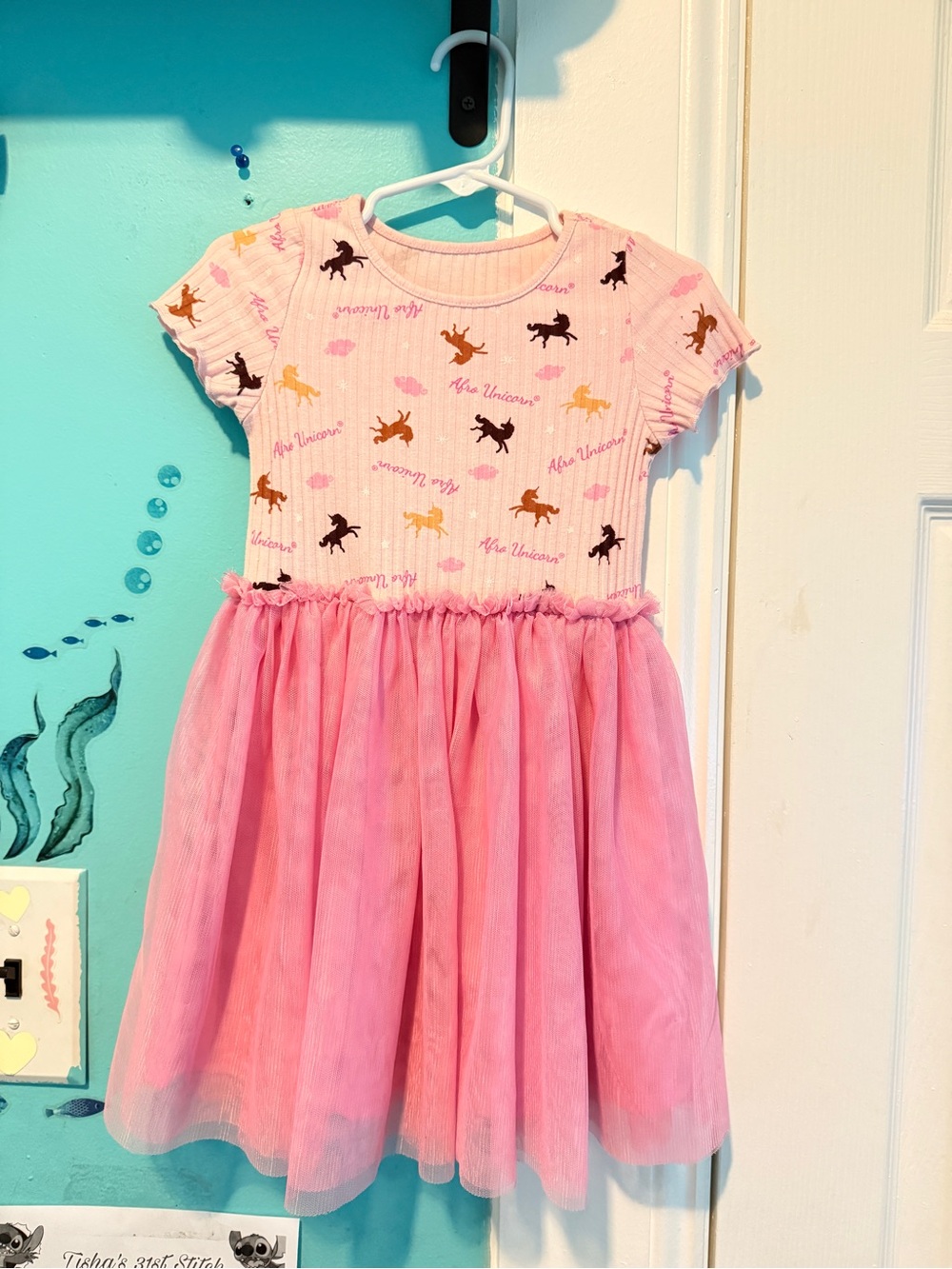 Girls Pink Unicorn Tulle Dress